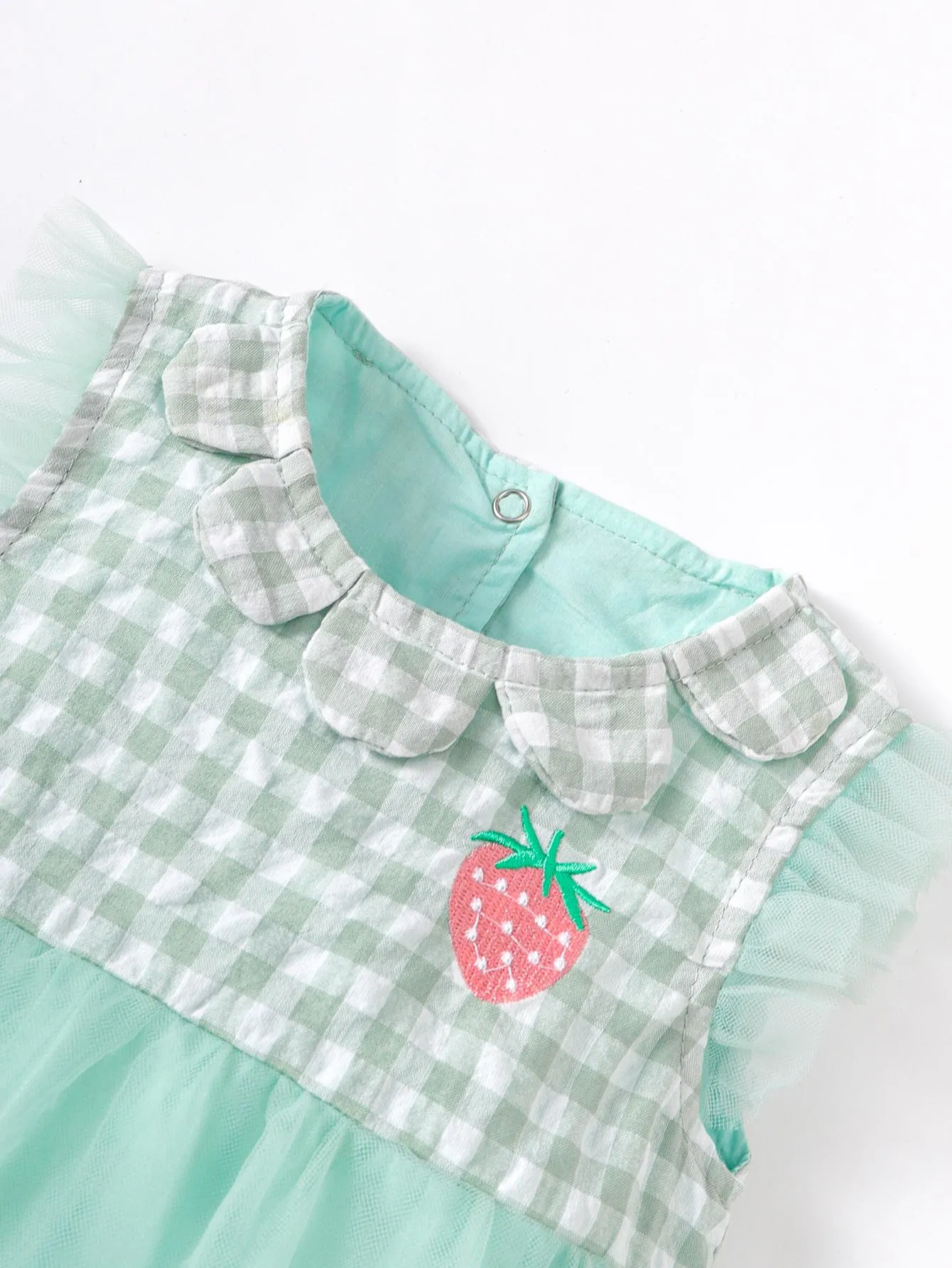 2-9M Kid Fashion Ready Stock Plaid Summer Sleeveless Splice Gauze Romper Dress With Hat 2Pcs Catpapa ZX-ZB032