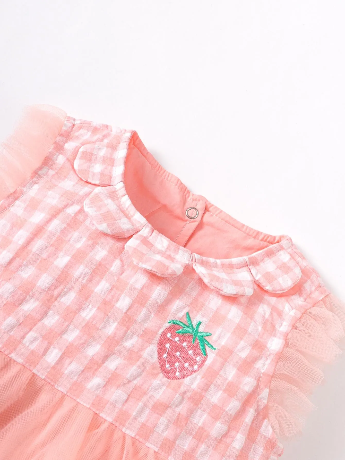 2-9M Kid Fashion Ready Stock Plaid Summer Sleeveless Splice Gauze Romper Dress With Hat 2Pcs Catpapa ZX-ZB032
