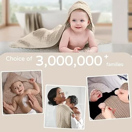 2-Pack Hooded Baby Towels – 100% Muslin Cotton, Soft & Absorbent, 32"x32", Newborn Essentials