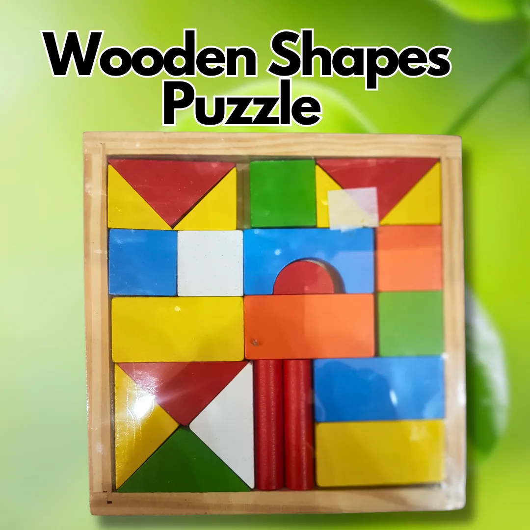 23-Piece Wooden Shapes Puzzle - Fun Learning for Kids!