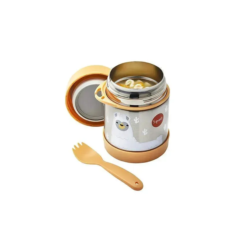 3 Sprouts - Stainless Steel Food Jar, Llama
