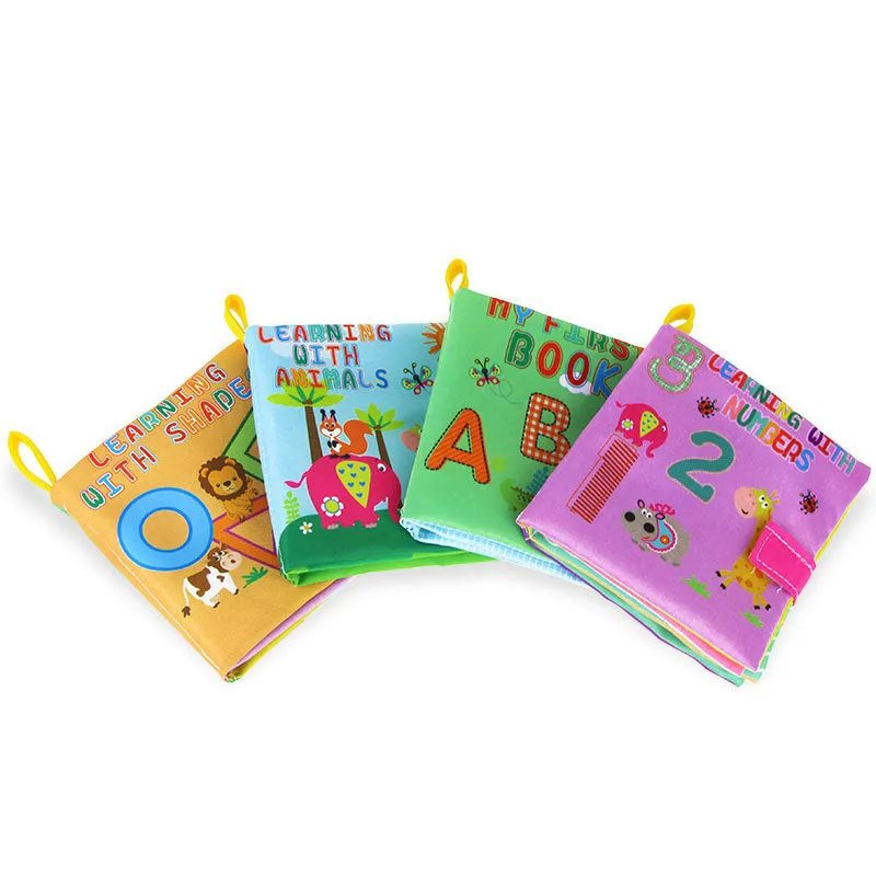 4 Style Baby Toys Soft Cloth Books Rustle Sound Infant