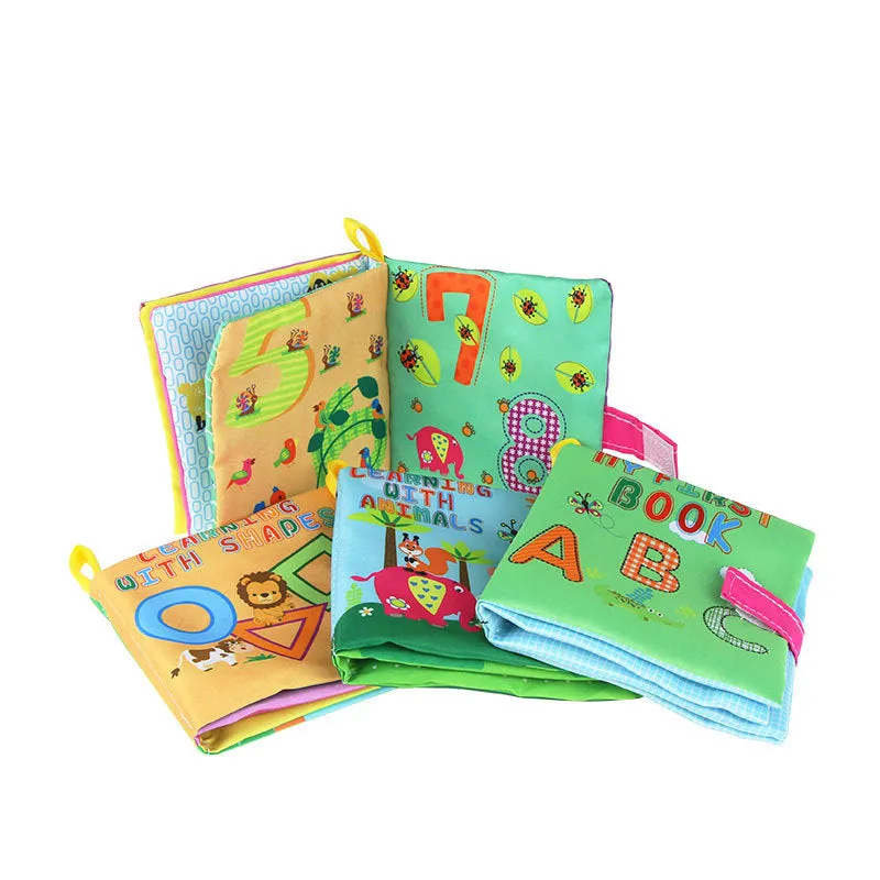 4 Style Baby Toys Soft Cloth Books Rustle Sound Infant