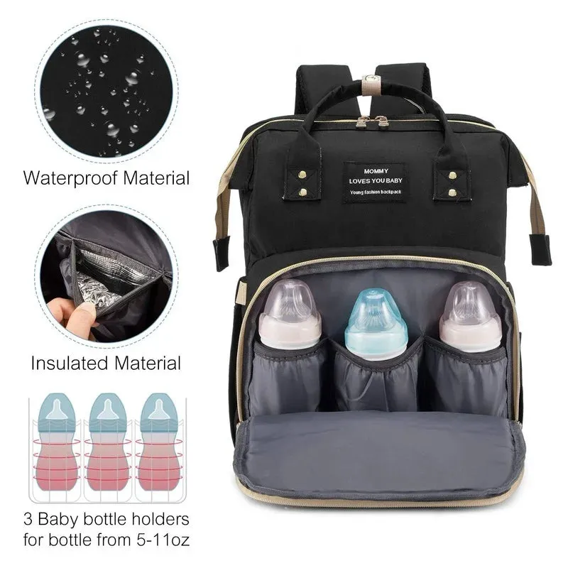 A 3-in-1 foldable baby crib diaper multi-function mummy backpack