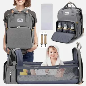 A 3-in-1 foldable baby crib diaper multi-function mummy backpack