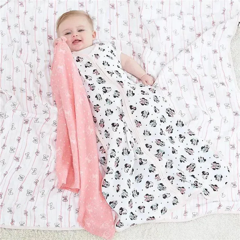 Aden   Anais - Swaddle Blanket, Muslin Blankets, 4 Pk, Minnie Mouse Rainbows