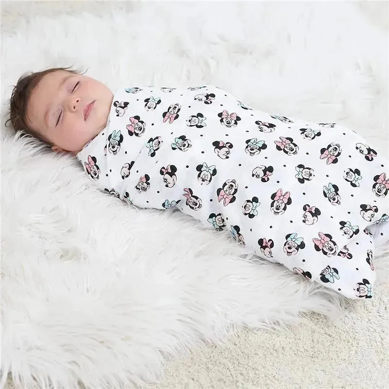 Aden   Anais - Swaddle Blanket, Muslin Blankets, 4 Pk, Minnie Mouse Rainbows