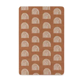 All-Stages Bassinet Sheet in GOTS-Certified Organic Muslin Cotton - Terracotta Rainbow
