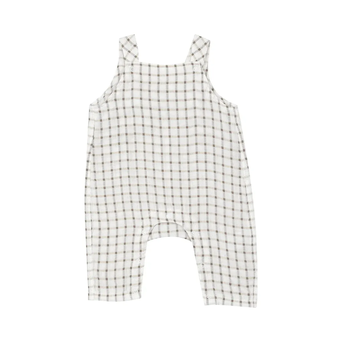 Angel Dear Cozy Plaid Muslin Overall F1