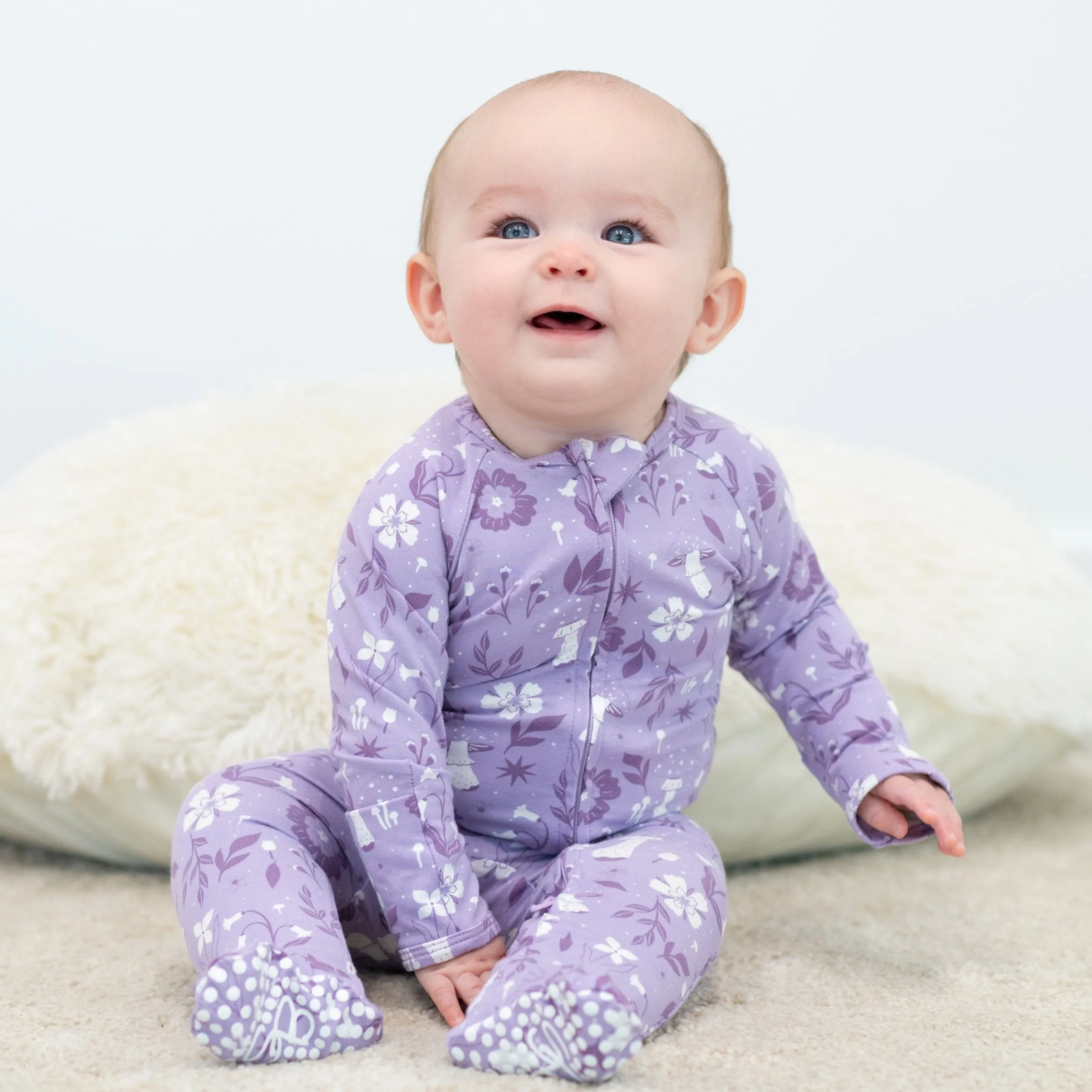 Baby Girl Meadow Zipper Pajama Footie