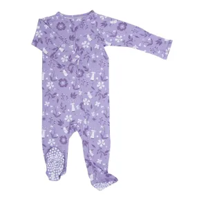 Baby Girl Meadow Zipper Pajama Footie