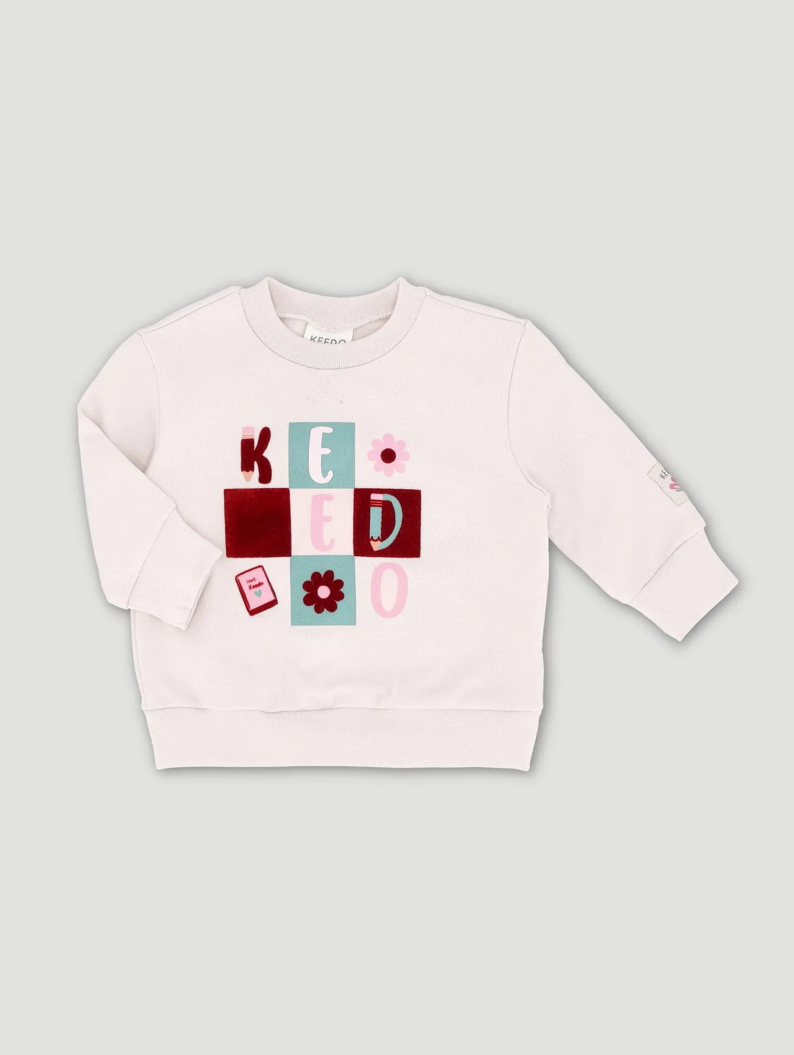 Baby Girls Beige Butterfly Logo Sweat Top