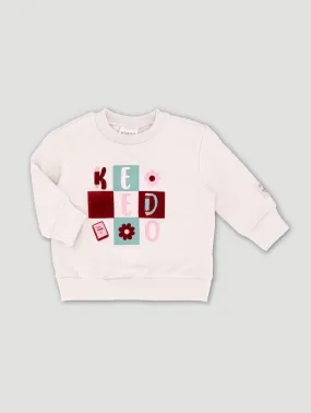 Baby Girls Beige Butterfly Logo Sweat Top
