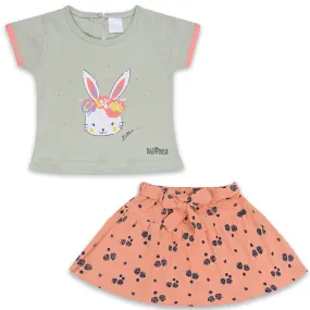 Baby Girls Graphic Print Top and Skirt Clothing Set