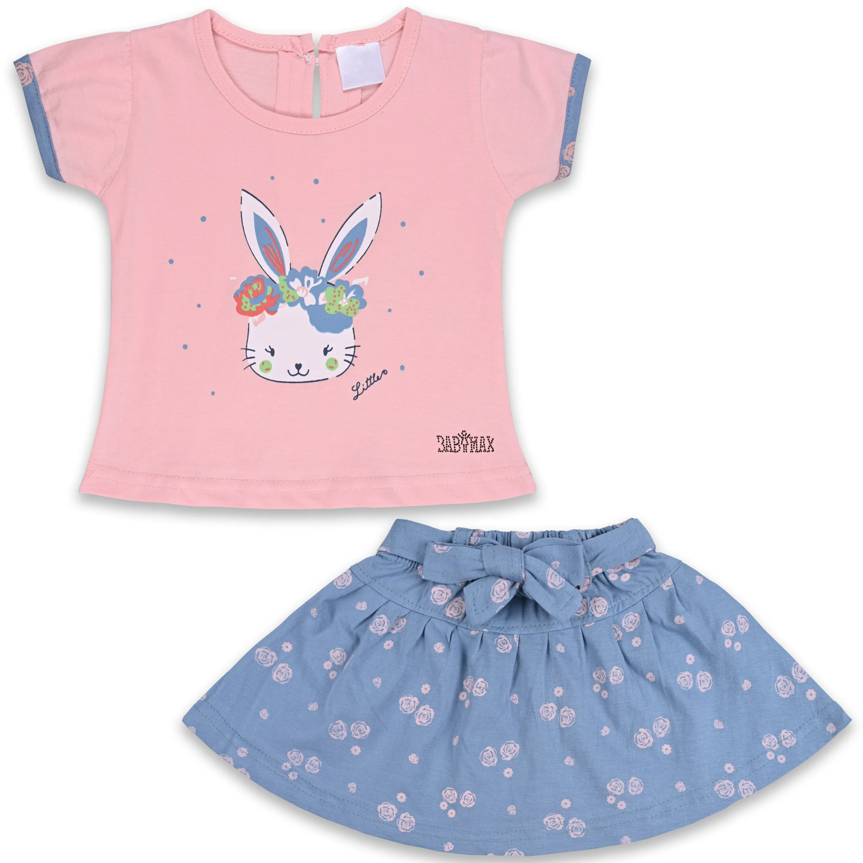 Baby Girls Graphic Print Top and Skirt Clothing Set