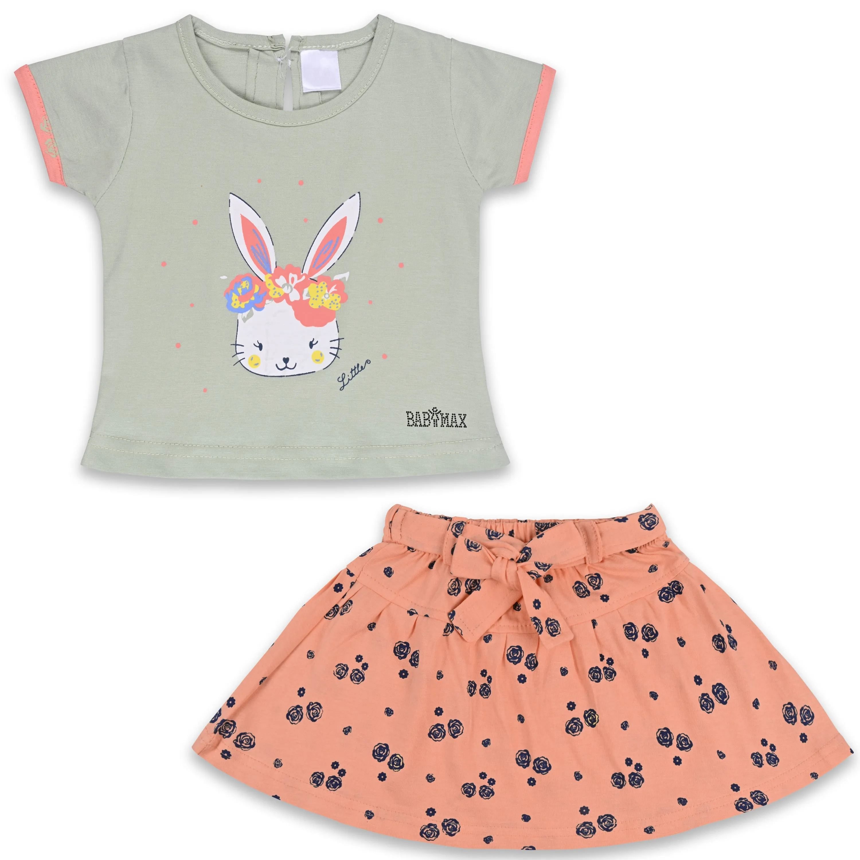 Baby Girls Graphic Print Top and Skirt Clothing Set