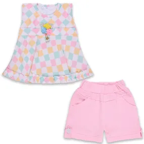 Baby Girls Polka Print Top and Shorts Clothing Set