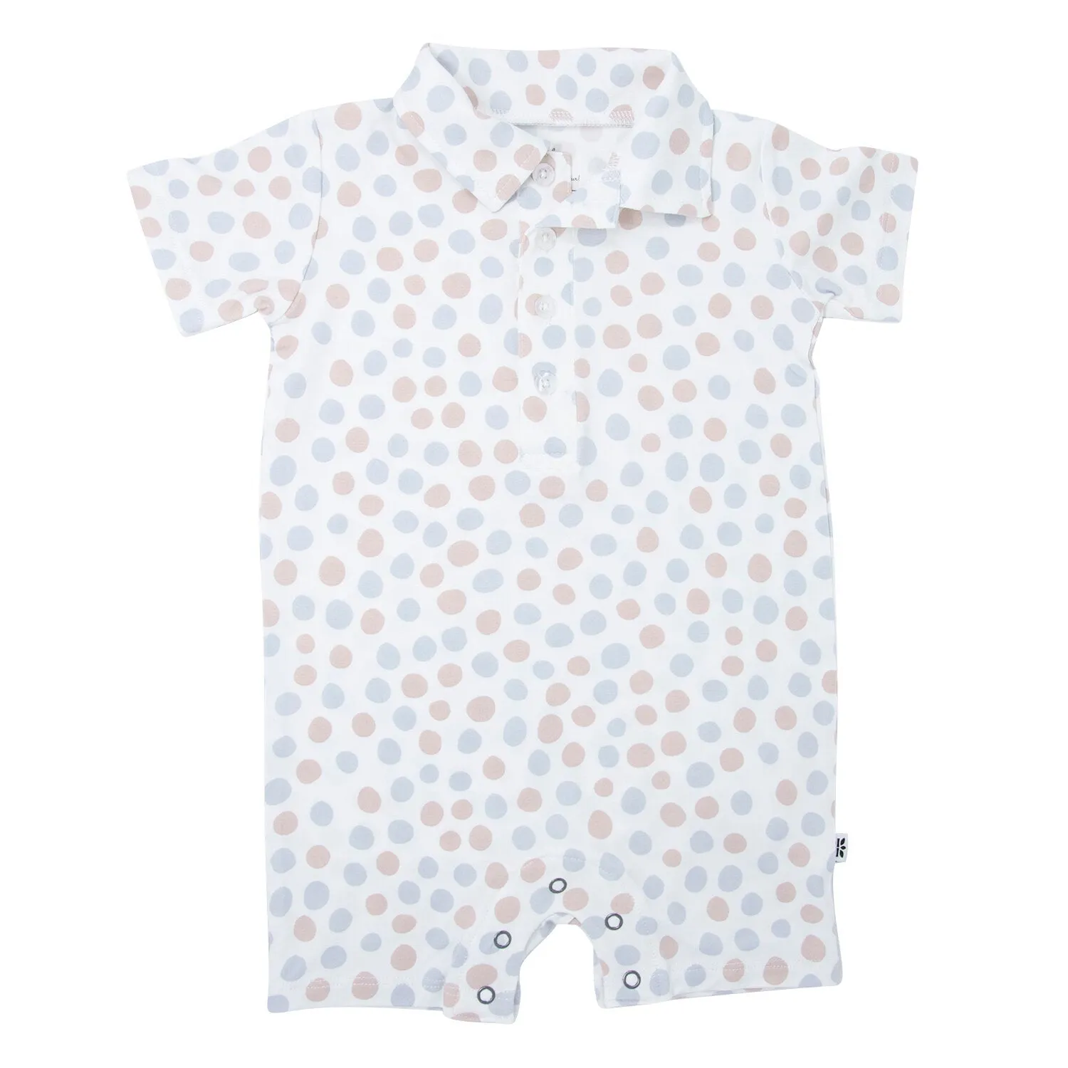 Baby Polka Dot Grey Polo Romper