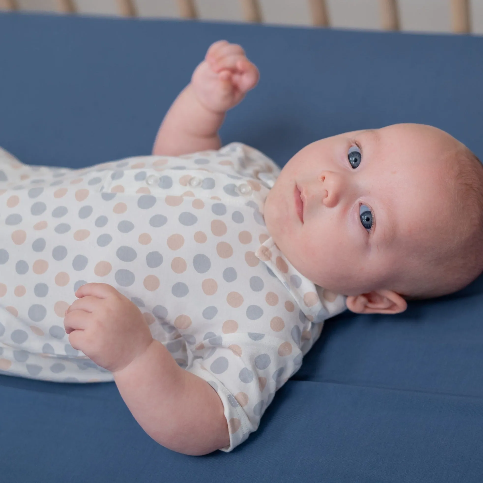 Baby Polka Dot Grey Polo Romper