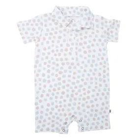 Baby Polka Dot Grey Polo Romper
