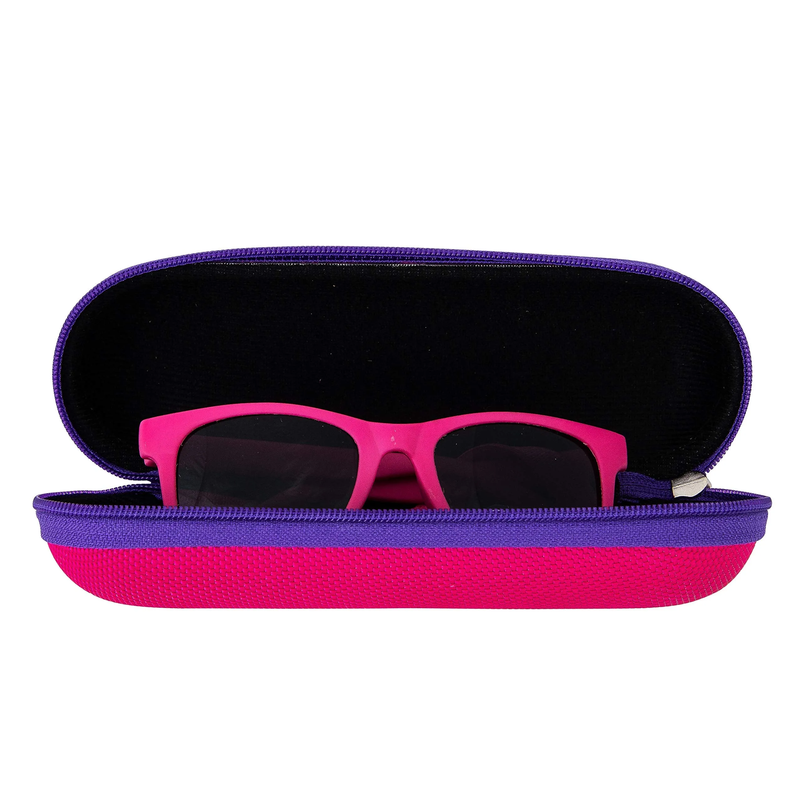 Baby Solo Babyfarer Baby Infant Sunglasses Safe, Soft, and Adjustable 0-24 Months Matte Hot Pink Frame W/ Solid Black Lens