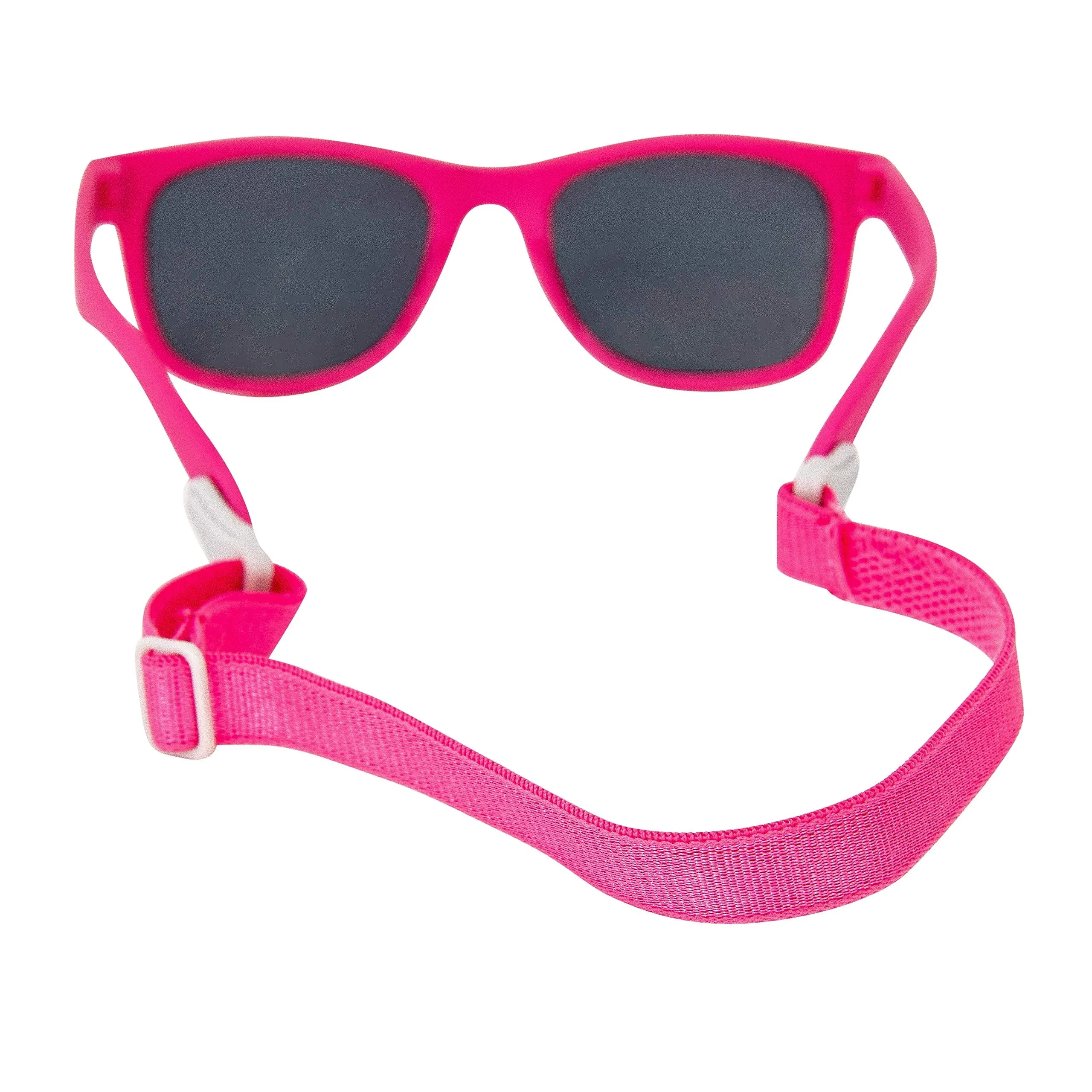 Baby Solo Babyfarer Baby Infant Sunglasses Safe, Soft, and Adjustable 0-24 Months Matte Hot Pink Frame W/ Solid Black Lens