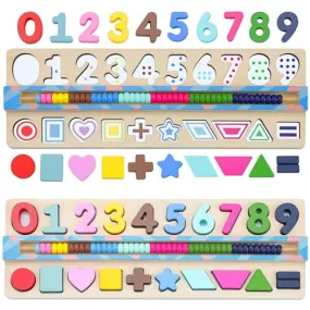 BEKILOLE Wooden Montessori Toys for Kids Toddler Number Puzzles Sorter Counting Shape Stacker Stacking Game Preschool Toys for Boy Girl Learning Education Math Blocks Boy & Girl Gifts and Beyond