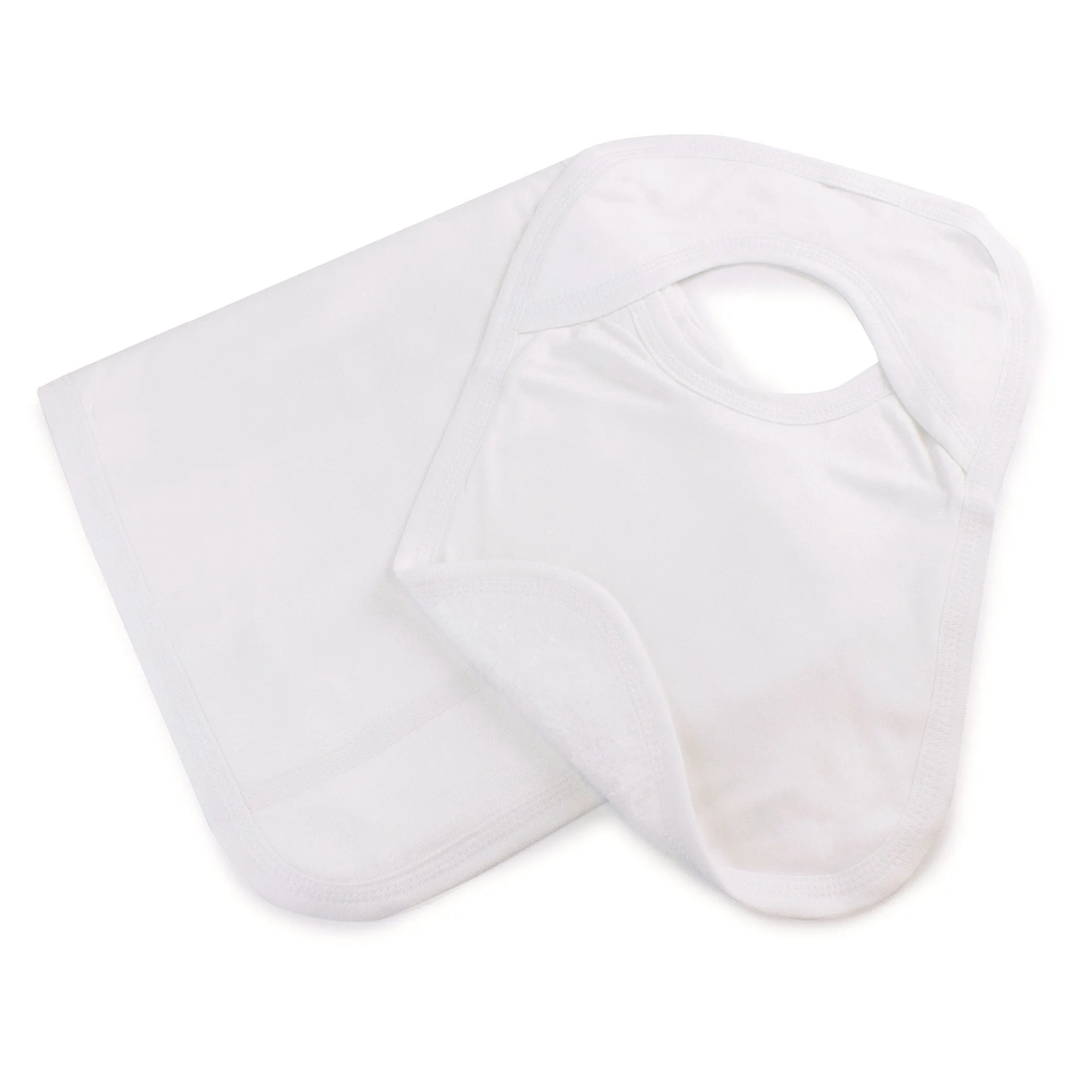 Bubba Blue Bamboo Bib and Burp Cloth Set - White