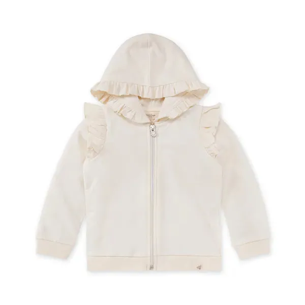 Burt's Bees Baby Ruffled Zip Front Hoodie