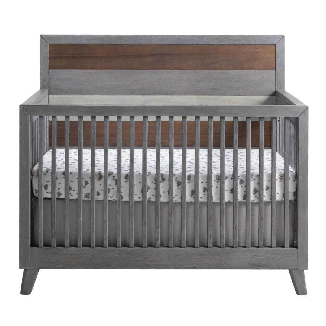 Cascade 4-In-1 Convertible Crib, Multi-Tone Gray, Greenguard Gold Certified