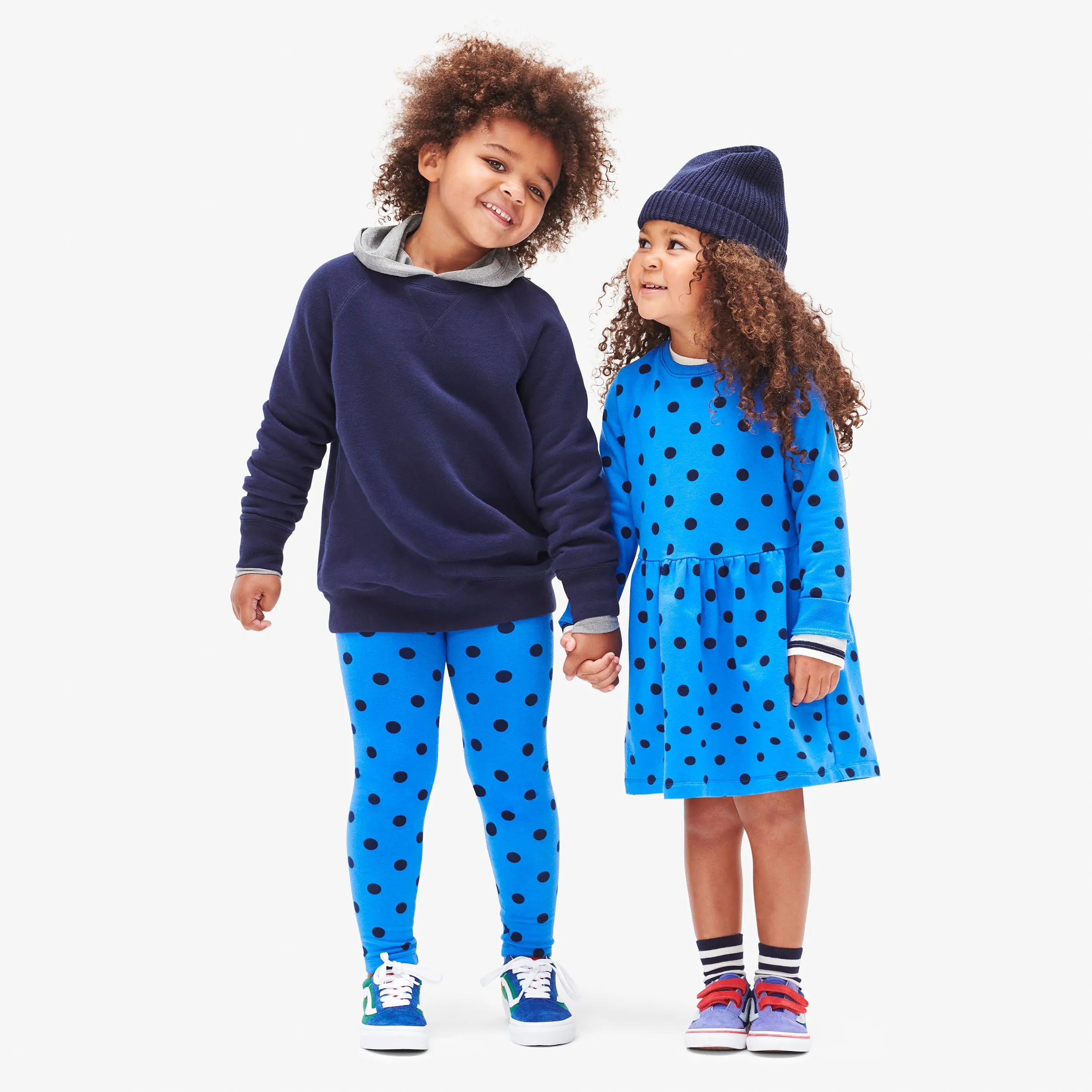 Clearance kids french terry cozy legging in dot