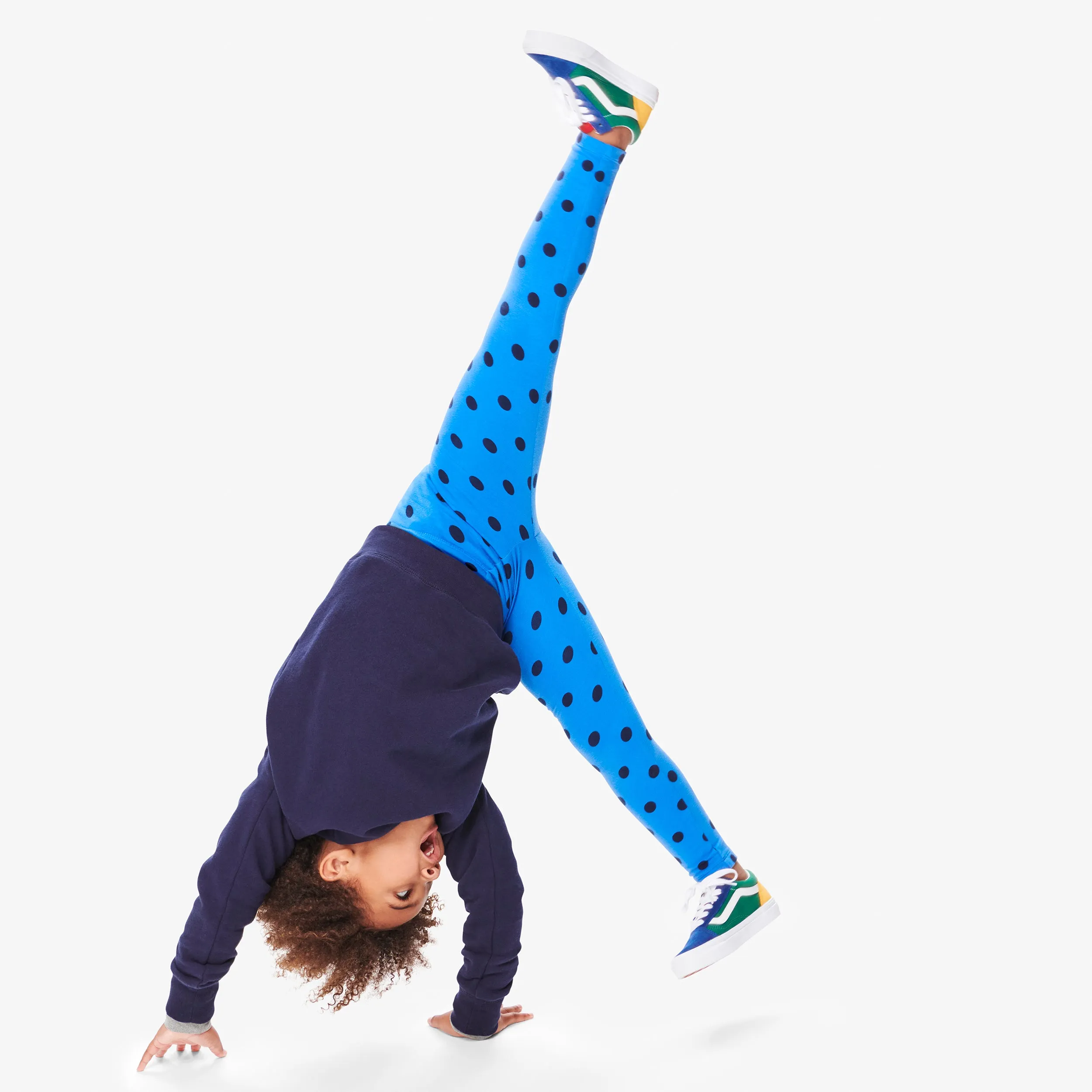 Clearance kids french terry cozy legging in dot