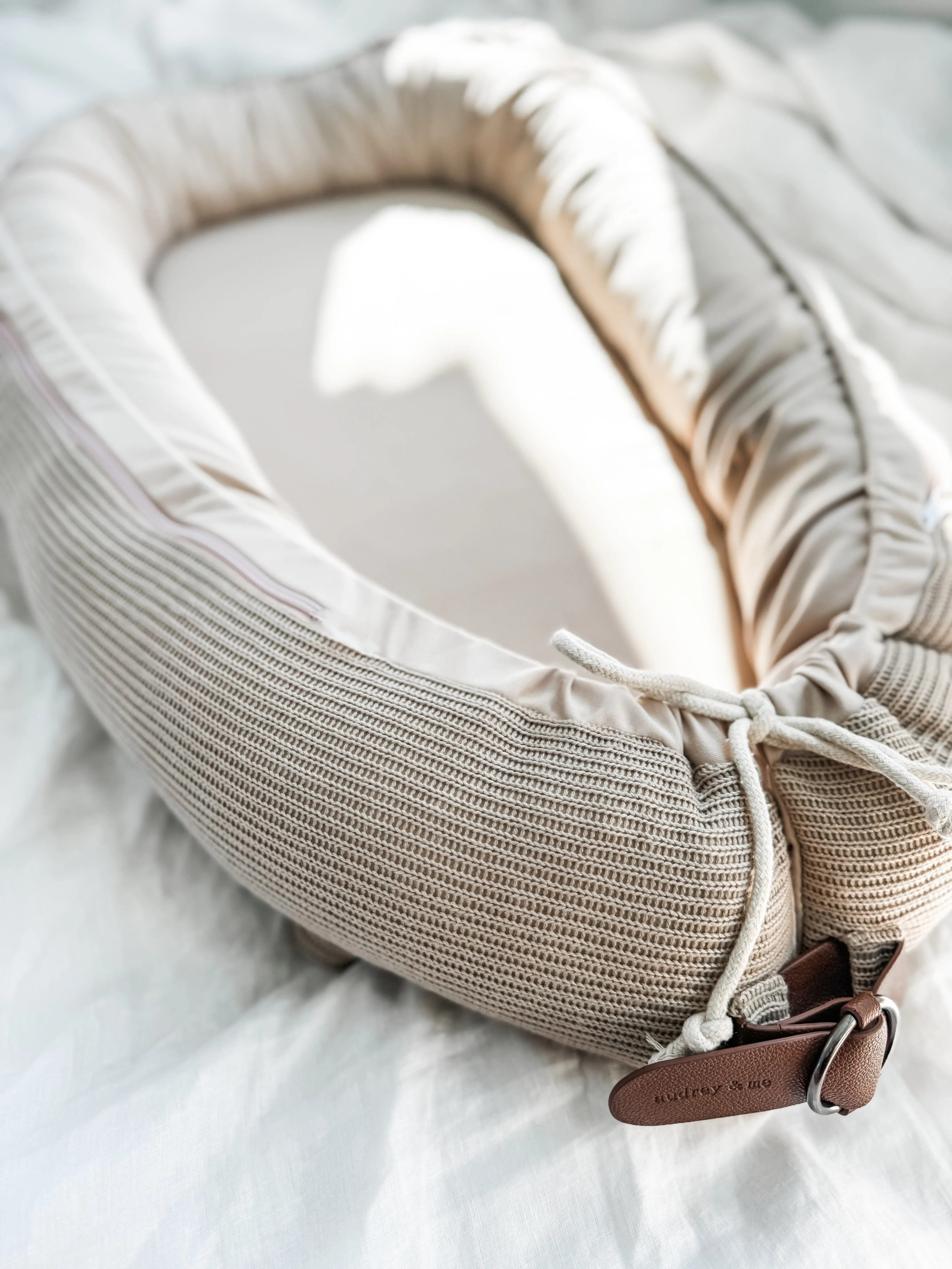 Cover Only - Baby Nest - Knitted Taupe