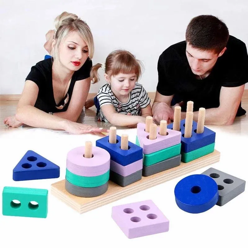Creative Montessori Wooden Building Blocks for Early Learning Fun