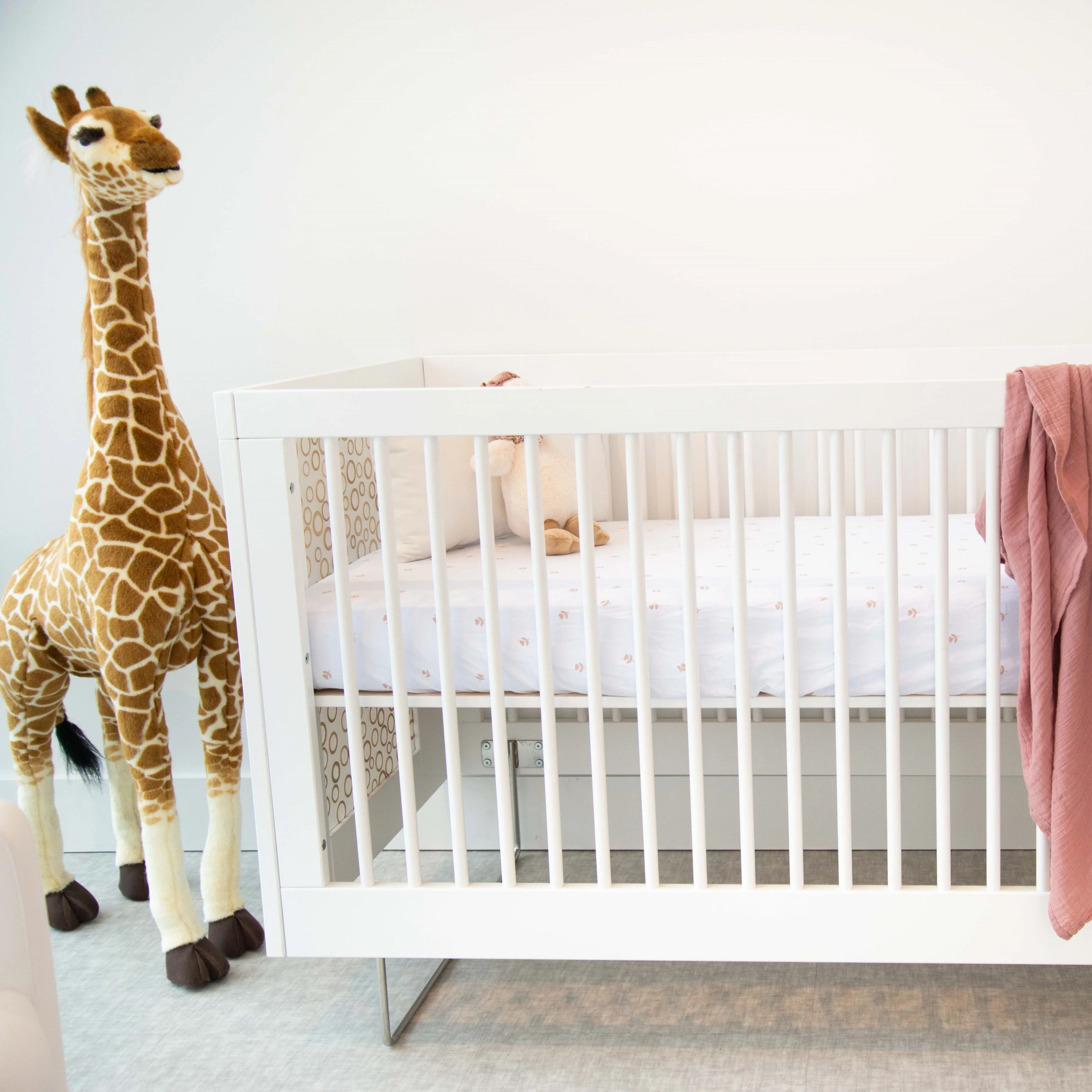 Crib Sheet Set - Mauve Tulip & Stripes