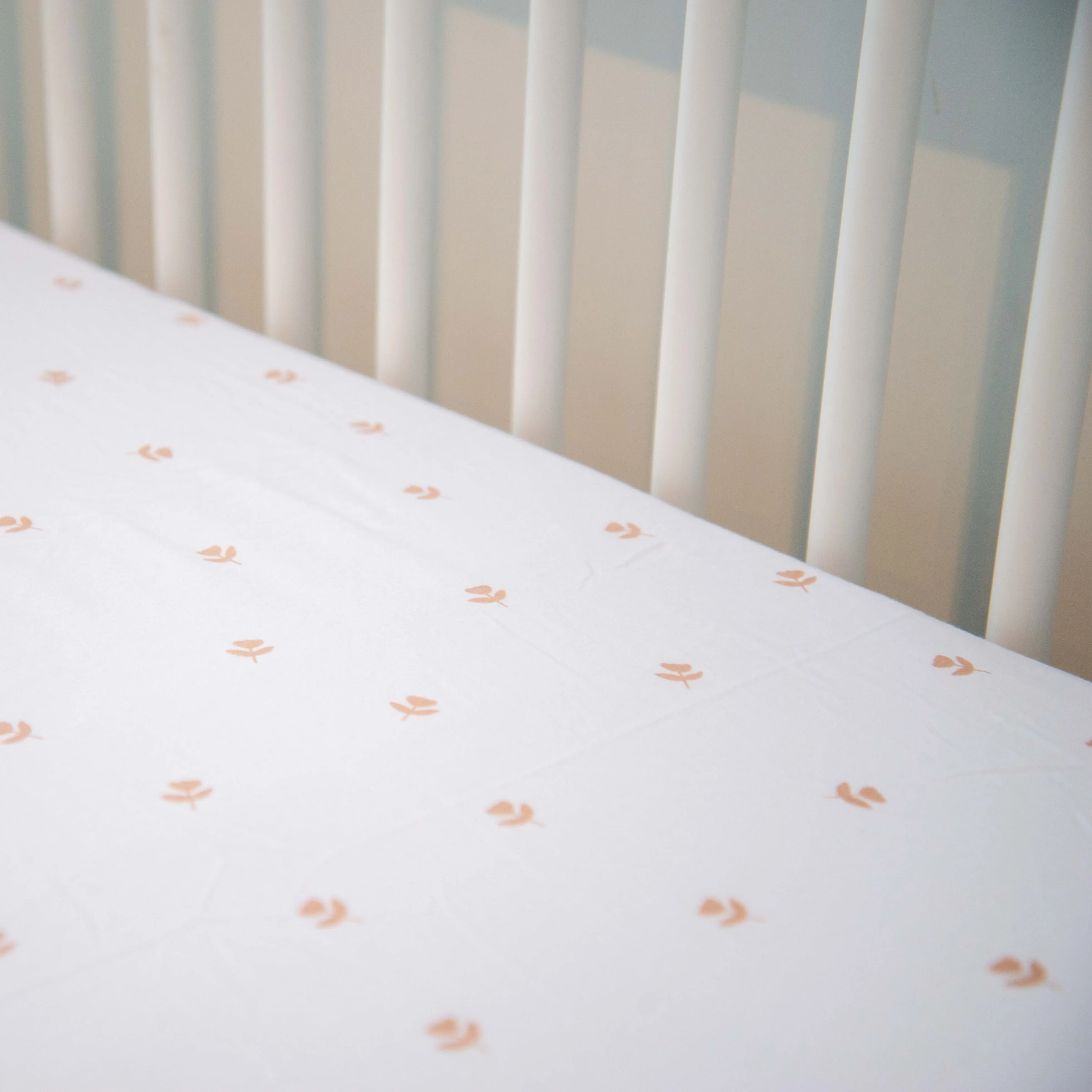 Crib Sheet Set - Mauve Tulip & Stripes