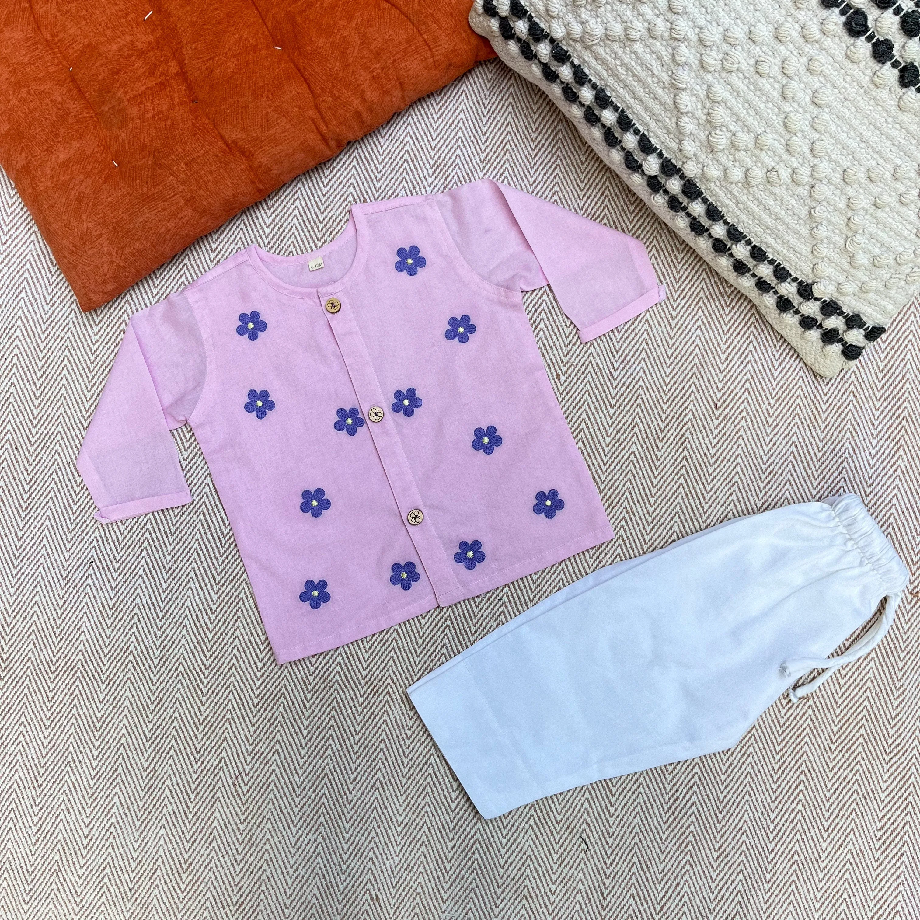 Daisy - Organic Cotton Full Sleeves Jhabla Set