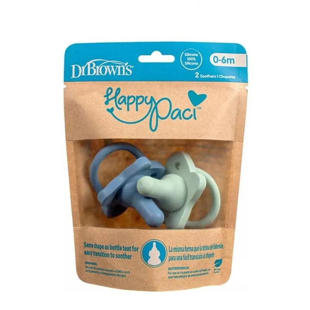Dr Brown's HappyPaci Silicone Pacifier (2pcs) 0m 