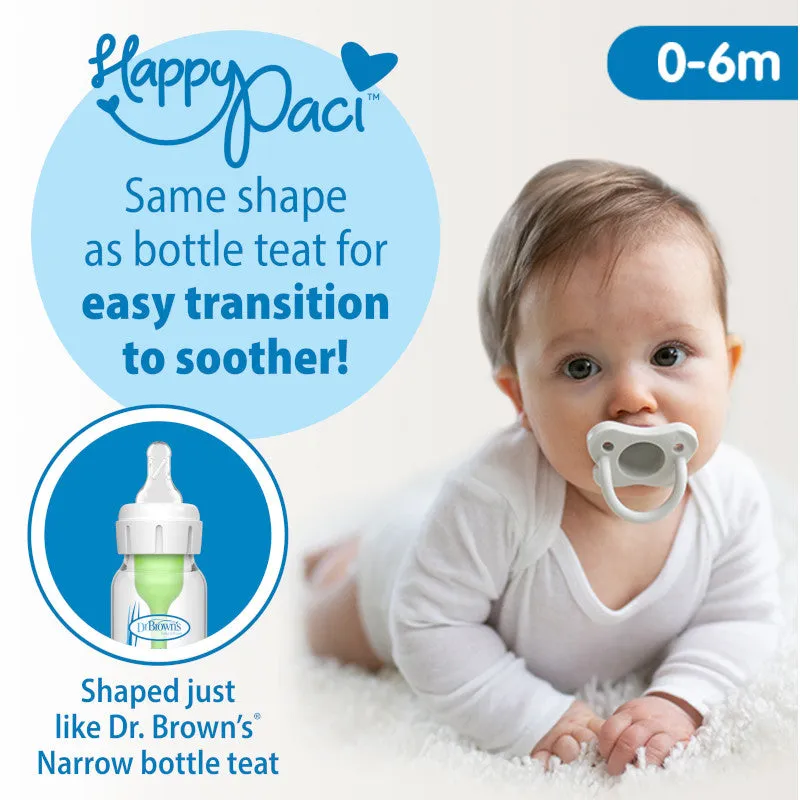Dr Brown's HappyPaci Silicone Pacifier (2pcs) 0m 