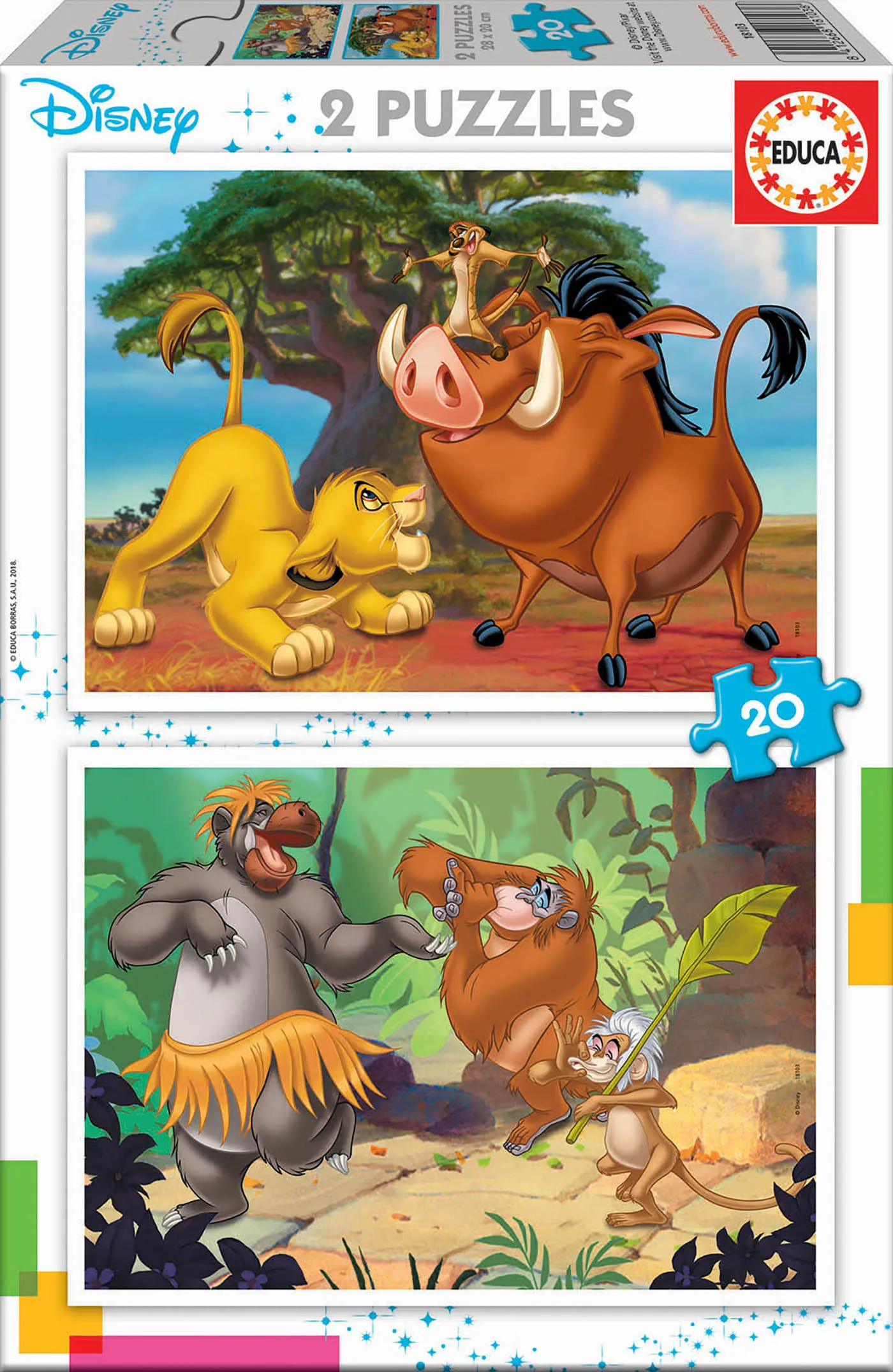Educa Puzzles - 2X20 Disney Animals - Suitable for 3 years and above