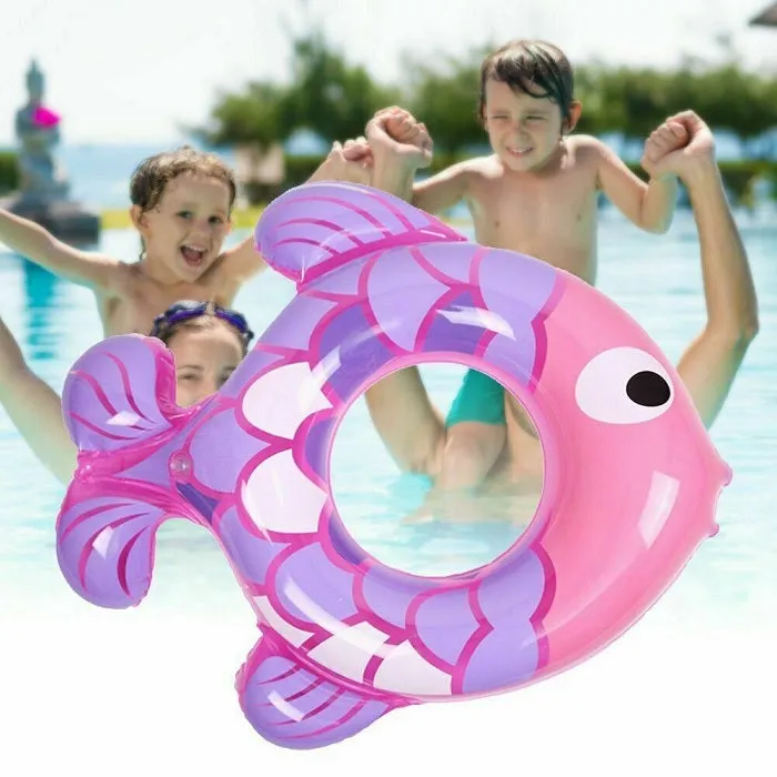 Fish Shape Kids Swimming Ring Seat Boat (Random) - H03048
