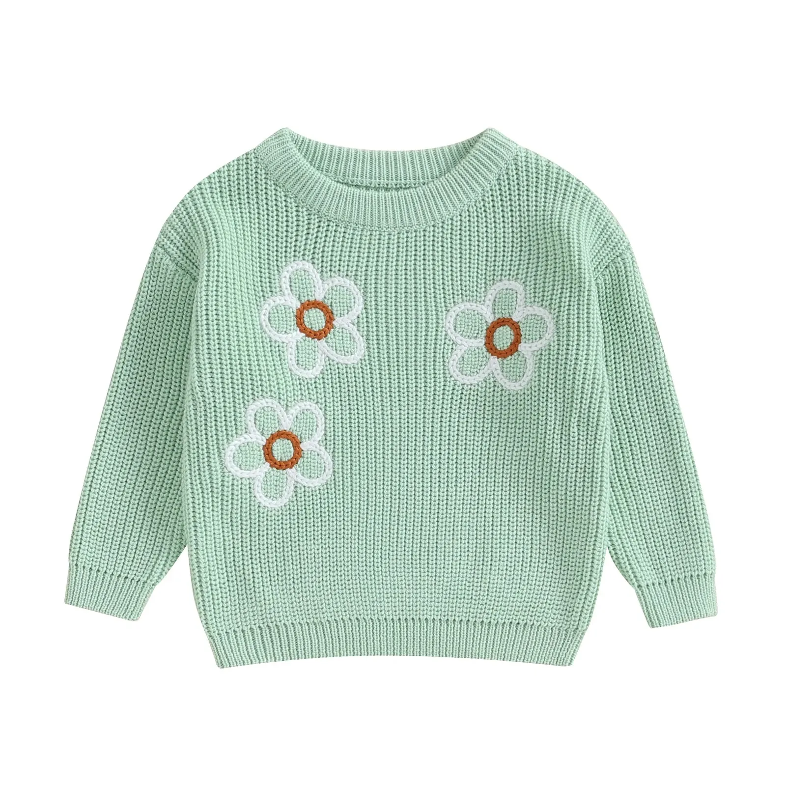 Floral Knit Girl's Sweater