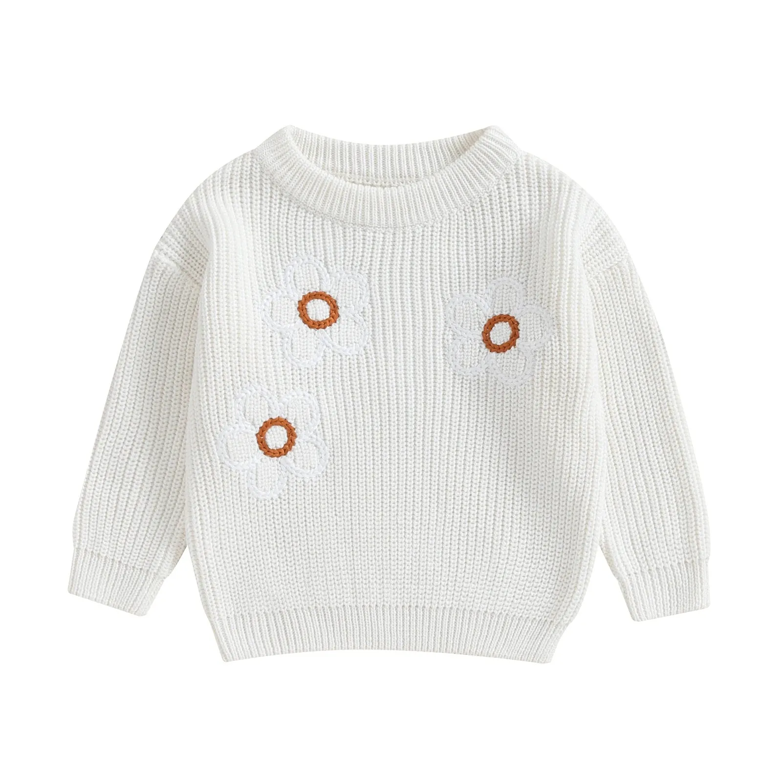 Floral Knit Girl's Sweater