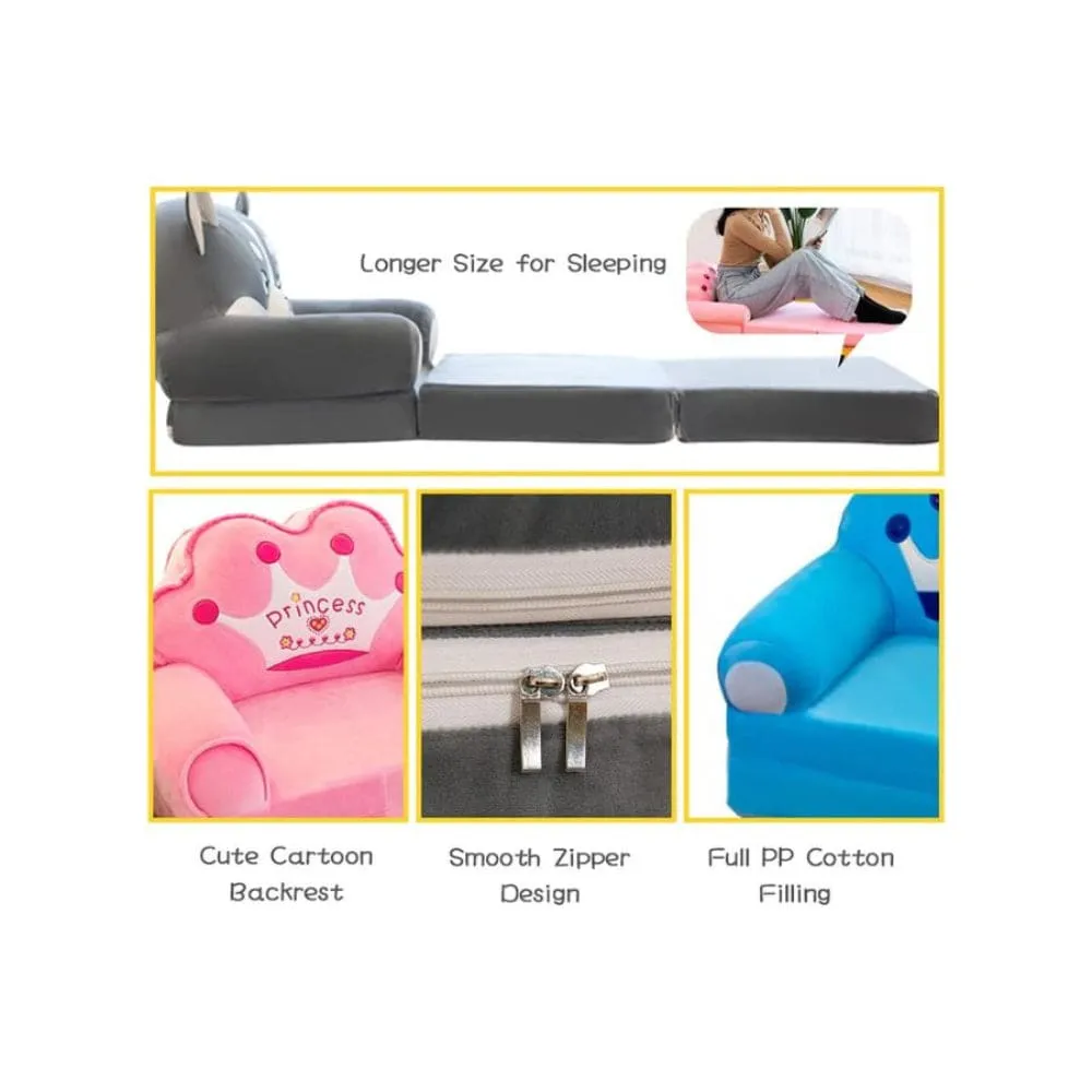 Foldable Plush and Soft Kids Sofa, Removable and Washable Lazy Sleeping Sofa chair for Kids, Kitty