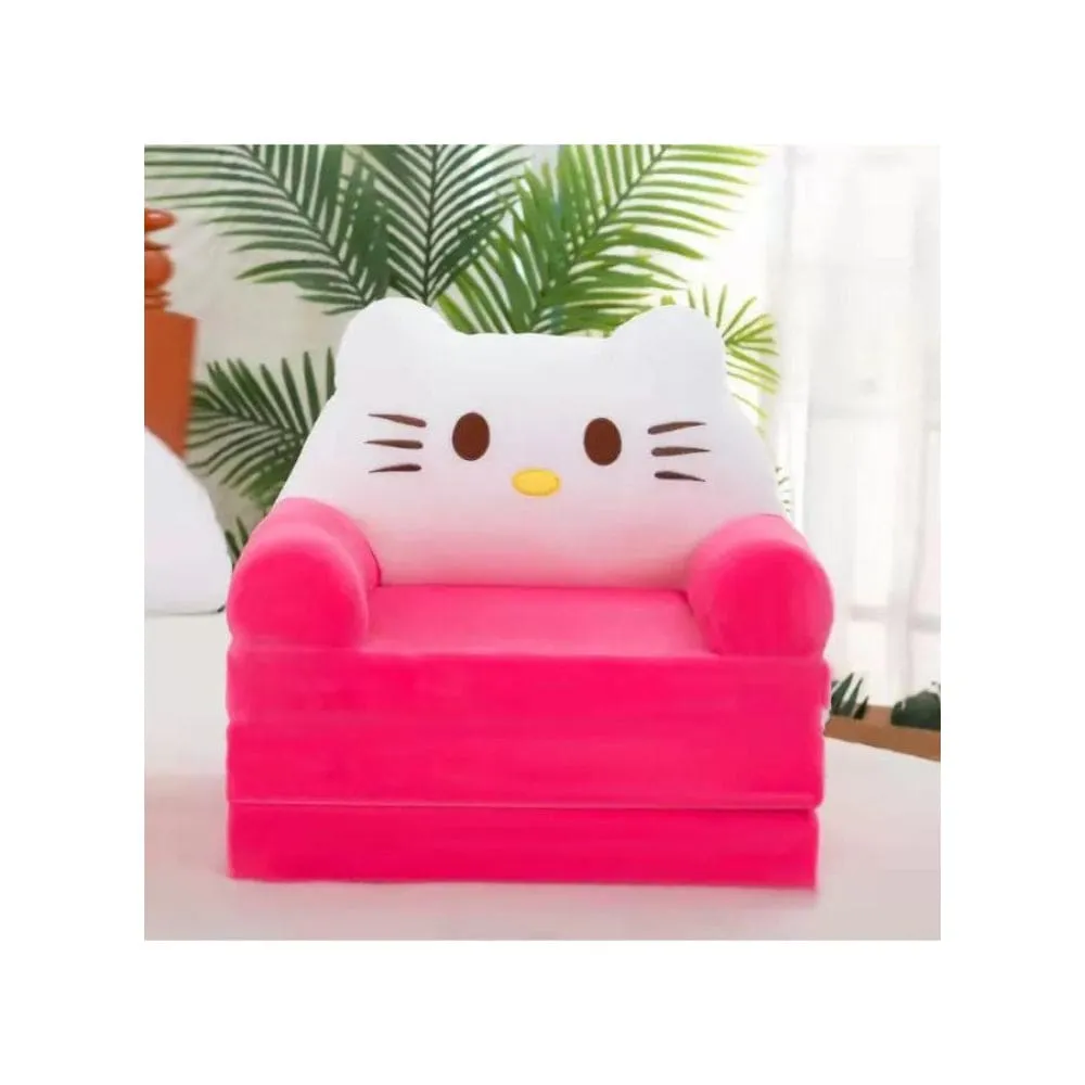 Foldable Plush and Soft Kids Sofa, Removable and Washable Lazy Sleeping Sofa chair for Kids, Kitty