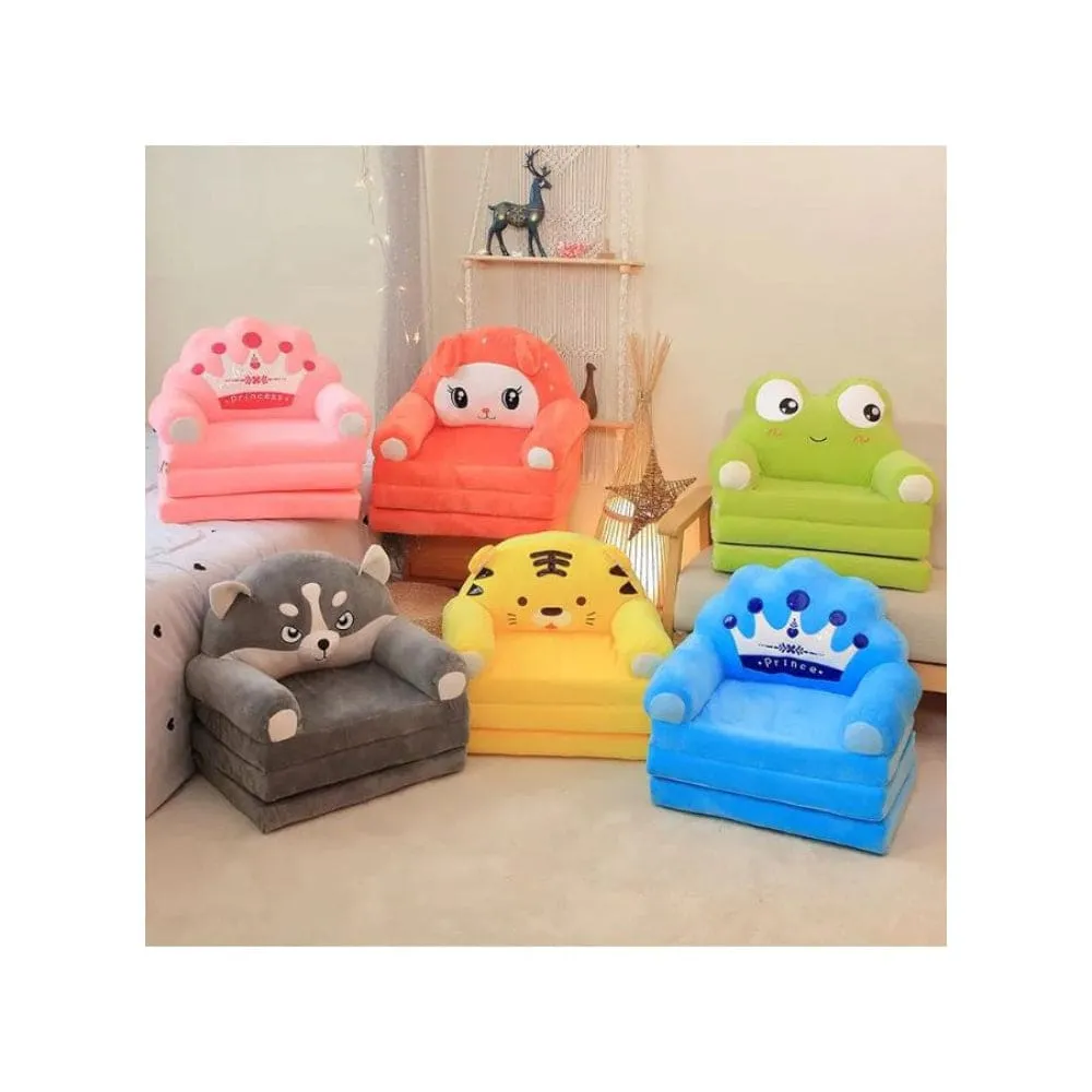 Foldable Plush and Soft Kids Sofa, Removable and Washable Lazy Sleeping Sofa chair for Kids, Kitty