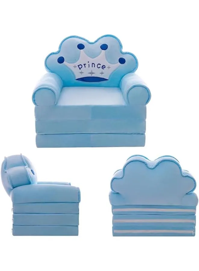 Foldable Toddler Chair Lounger for Kids, Removable and Washable Lazy Sleeping Sofa for Kids, Baby Sofa Bed Foldable Chair, Blue Prince