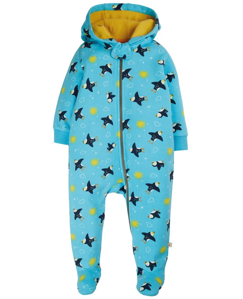 Frugi Footed Snuggle Suit, Blue Skies Puffling Practice,