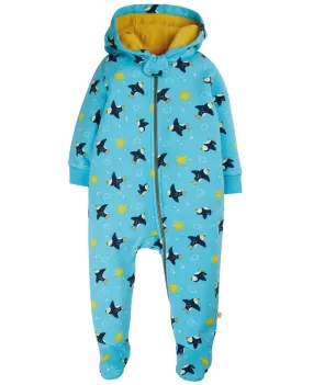 Frugi Footed Snuggle Suit, Blue Skies Puffling Practice,