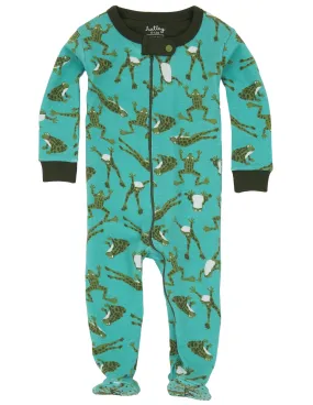 Hatley Footed Coverall - Jumping Frogs